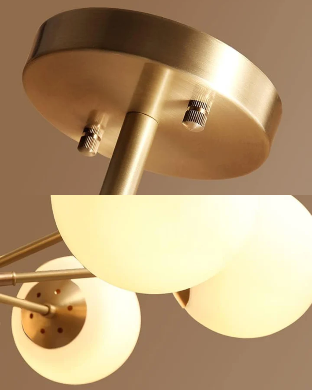 Lustre boule doré contemporain