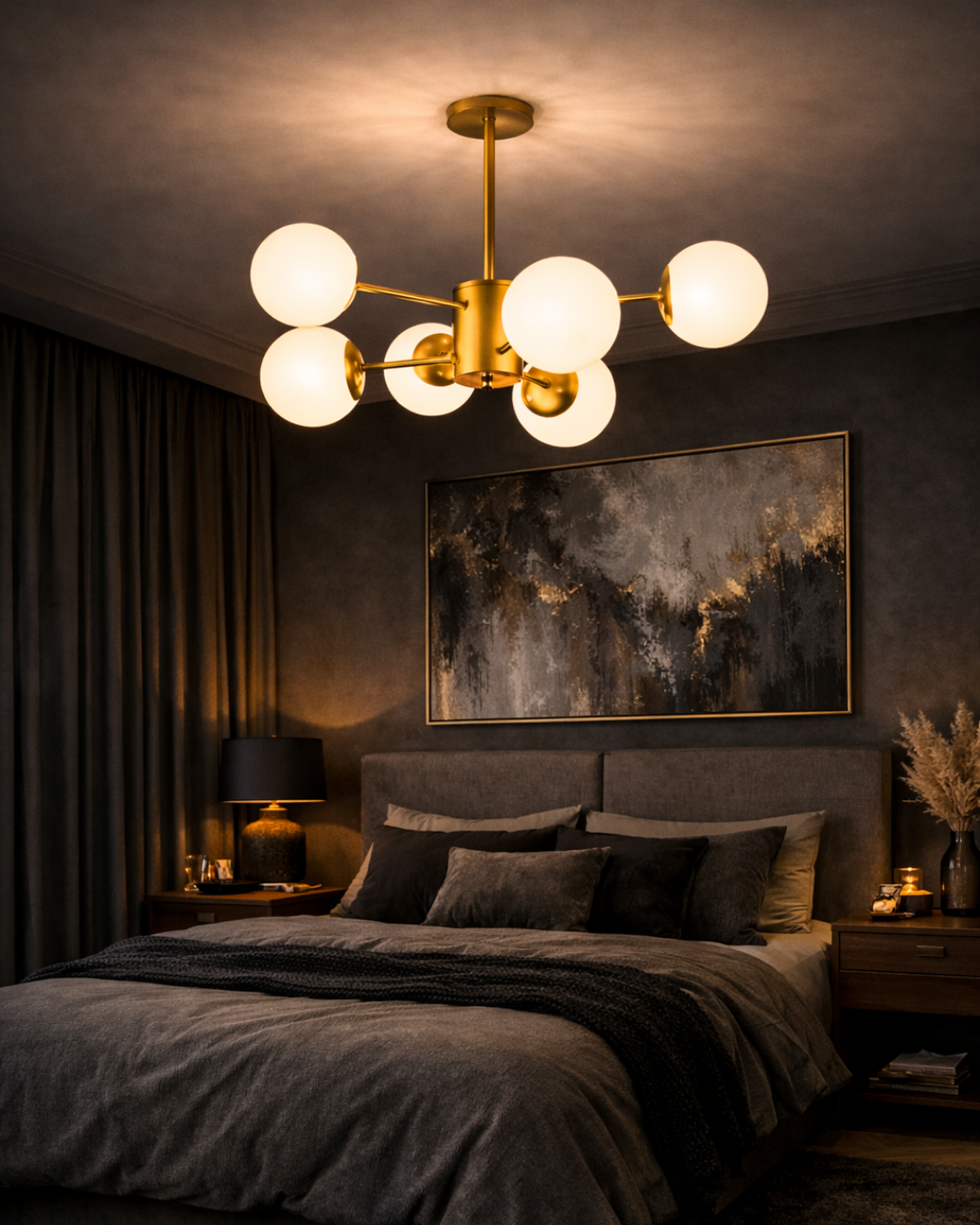 Lustre moderne doré pour chambre à coucher maroc