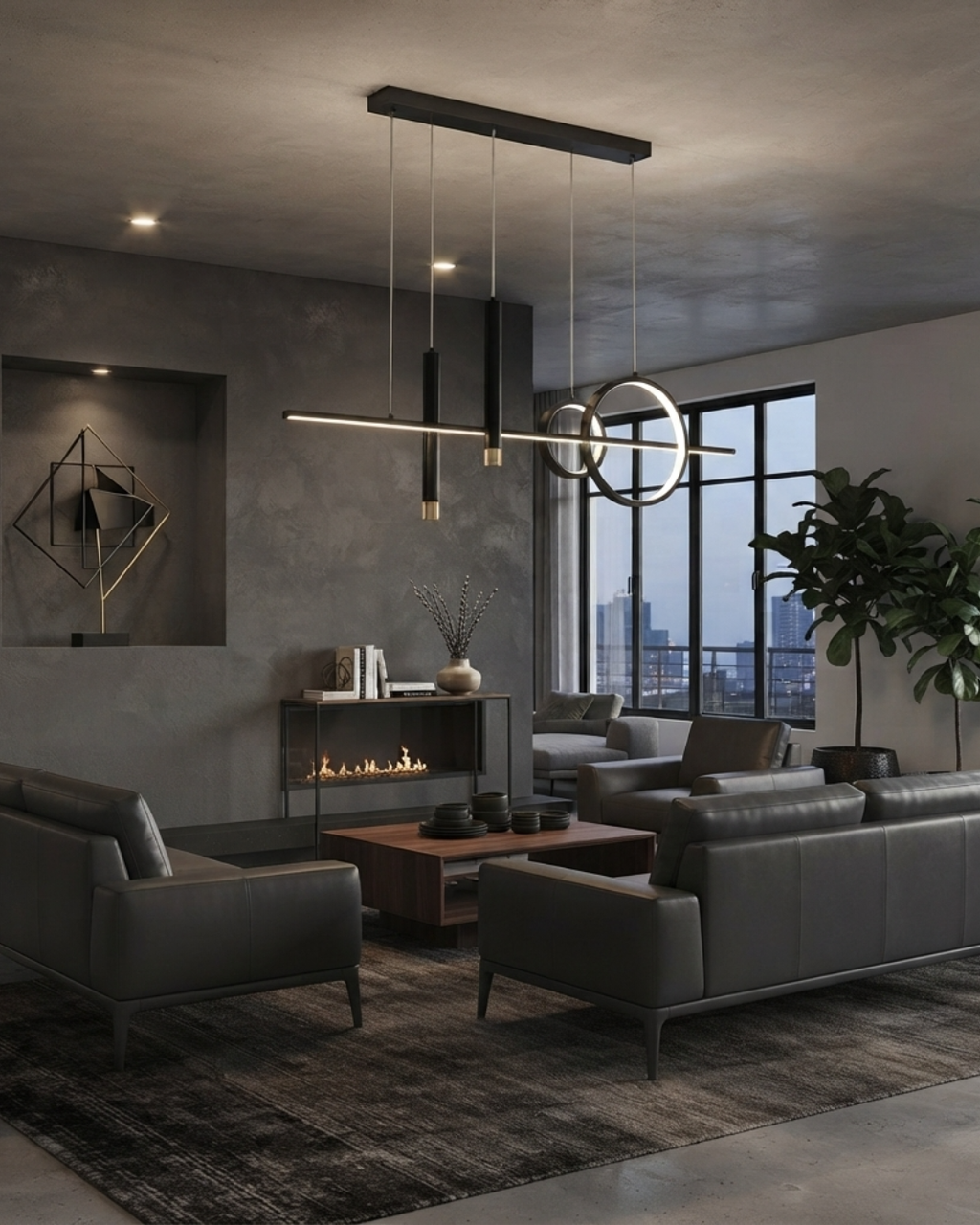 Luminaire led noir minimaliste MAROC
