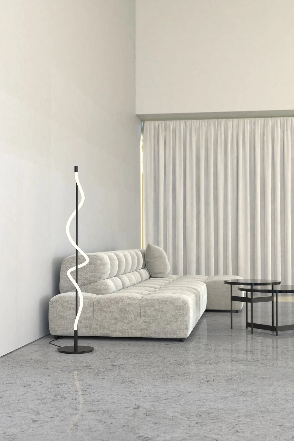 Lampe sur Pied LED Curve Noire